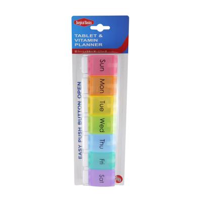 Surgical Basics Pill Box Weekly Pill Planner - 1 Section Per Day Large (22.3cm x 5.8cm x 2.7cm)